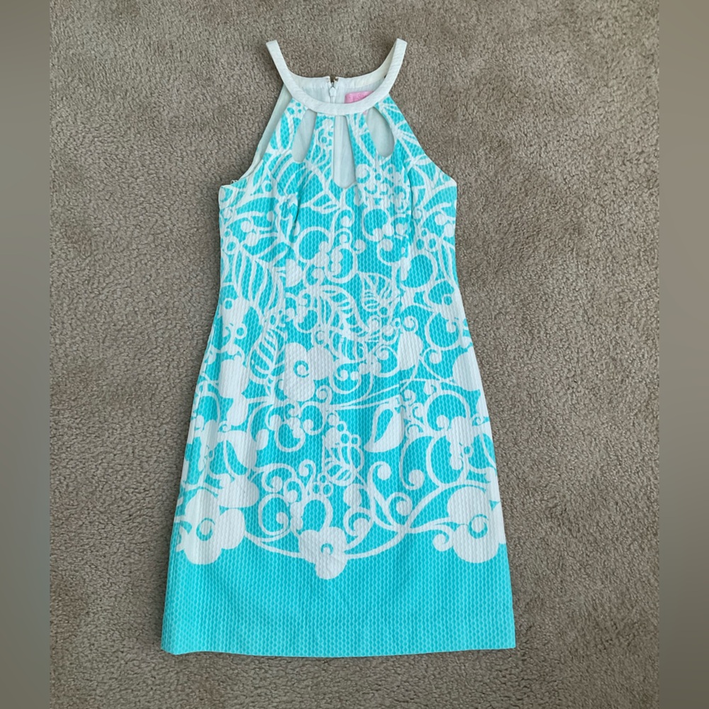 Lilly Pulitzer blue and white shift dress size 0
